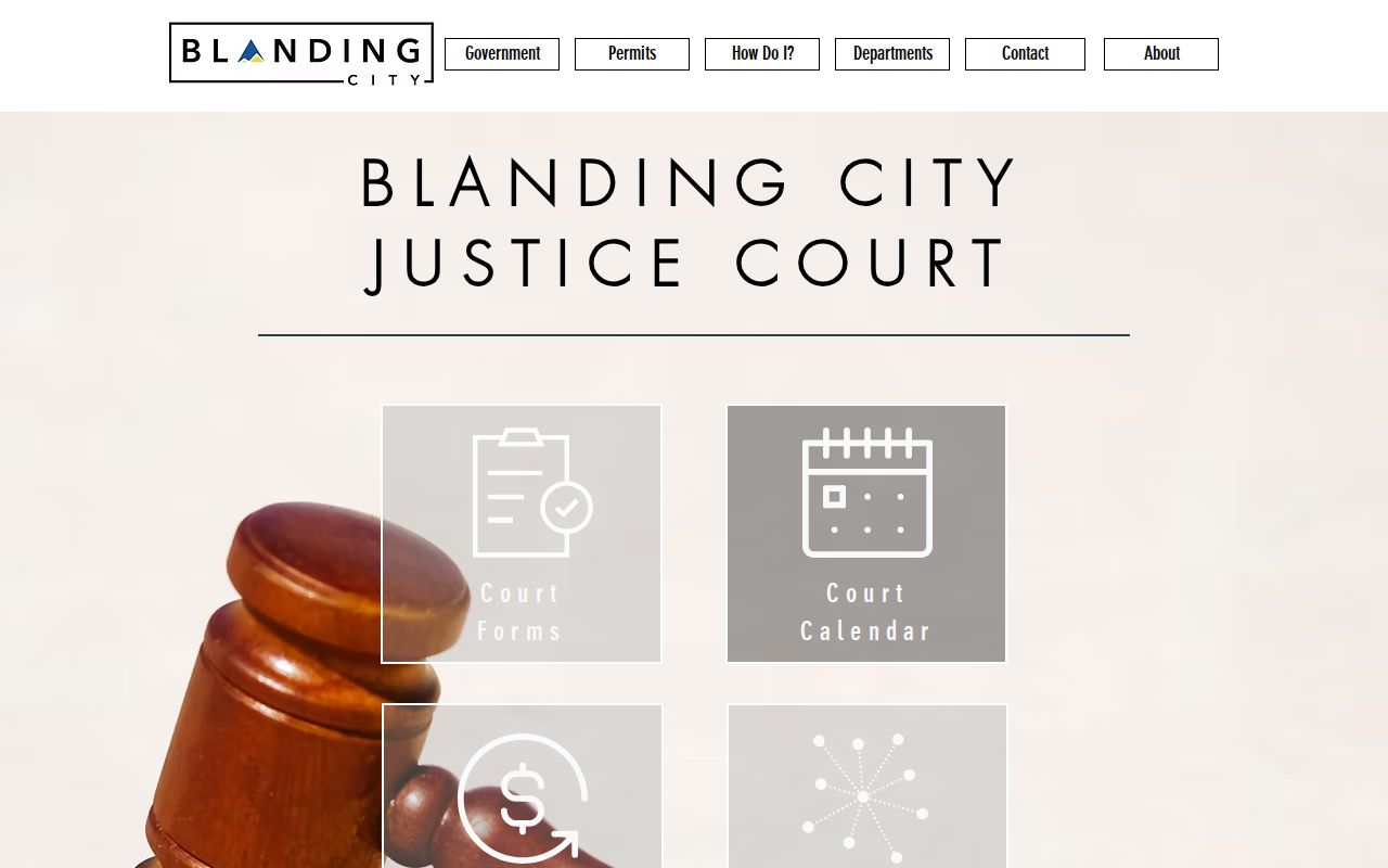 Blanding City Justice Court contact and payment page for San Juan County traffic cases