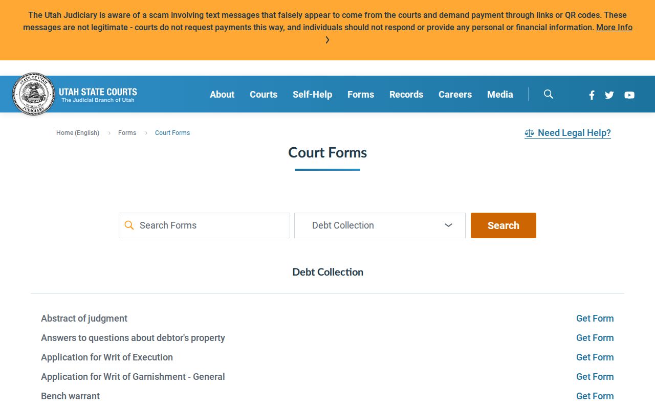 Utah District Court forms search relevant to San Juan County warrant motions